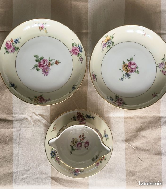 Ensemble en porcelaine de Limoges Théodore Haviland décor floral - Vintage (image 7)