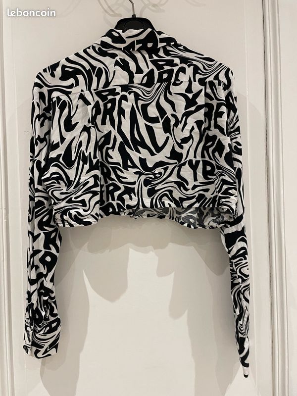 Chemisier noir et blanc Bershka S (image 2)