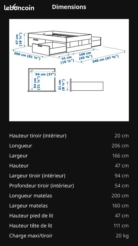 Lit Brimnes Ikea (image 3)