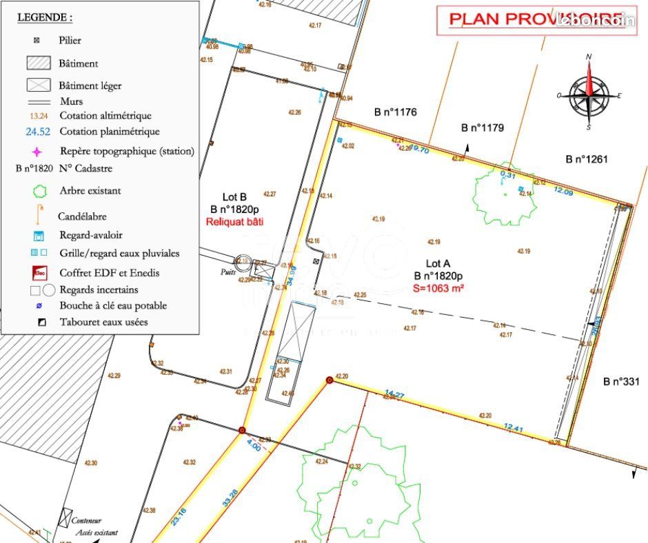 Terrain 1063 m² VIEILLEVIGNE · 110 000 €