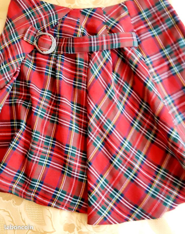 Kilt Jupe Écossaise rouge Mr Tartan : Bretelles sur Sparklers Club