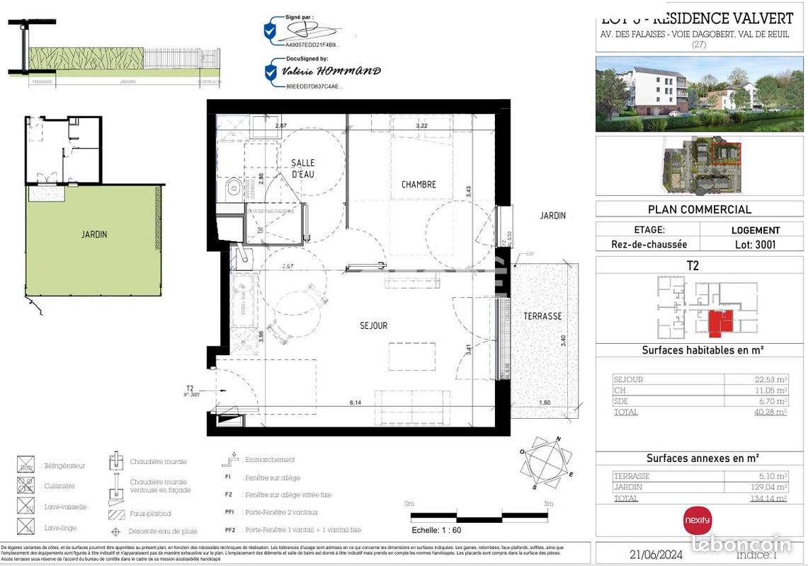 Appartement 2 pièces 40 m² · à Val-de-Reuil · 40,3 m² · 648 €/mois