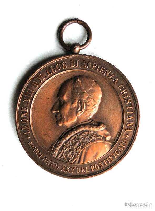 Médaille Religieuse Ancienne Du Pape Léon XIII – Réf. 76 – Objet De Collection