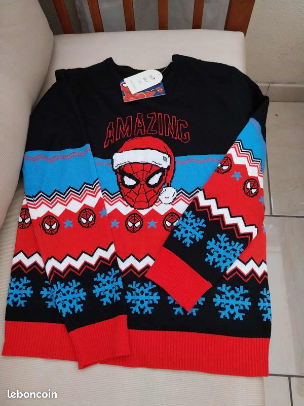 Pull de NOEL enfant 13/14 ans NEUF SPIDERMAN Vêtements - Main Image