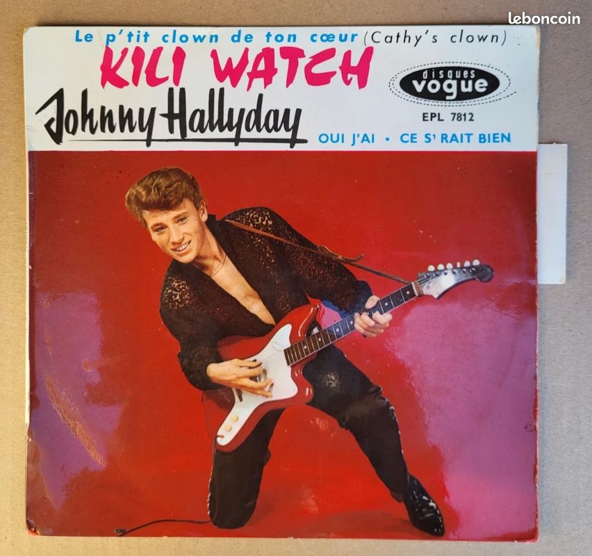 D -Johnny Hallyday Kili Watch EP 45T 1960 Centreur & Languette avec MEDIUM, RARE (image 1)