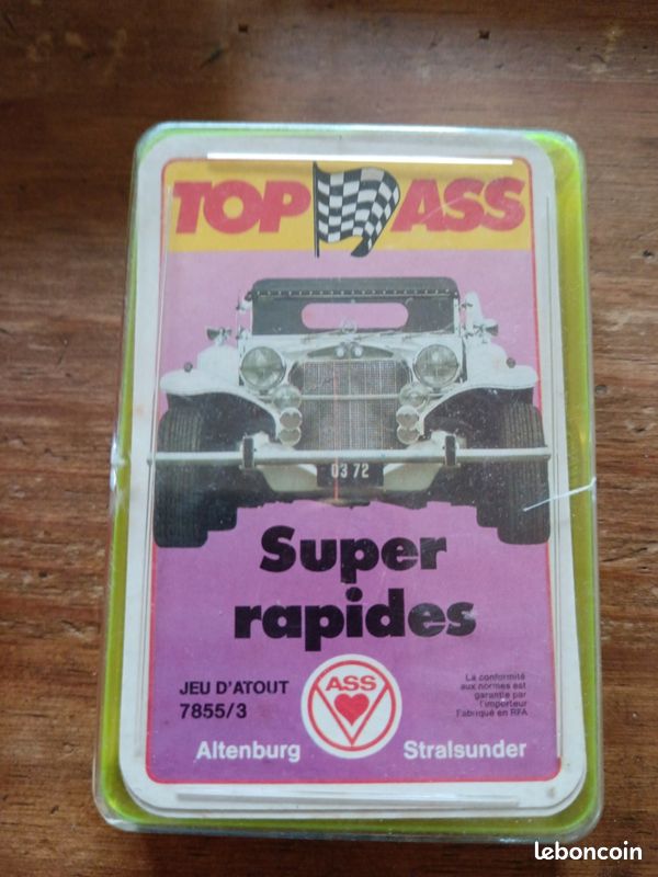 Lot De 6 Jeux Top ASS - Turbo Autos Motos An80 - Avec Fiches Techniques - Occasion