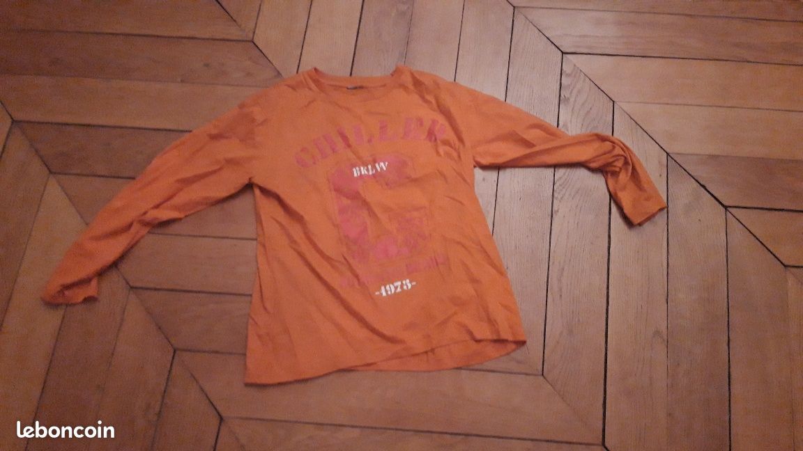 Tee-shirt fond vert ou fond orangé et grand choix autres modèles et couleurs (image 1)