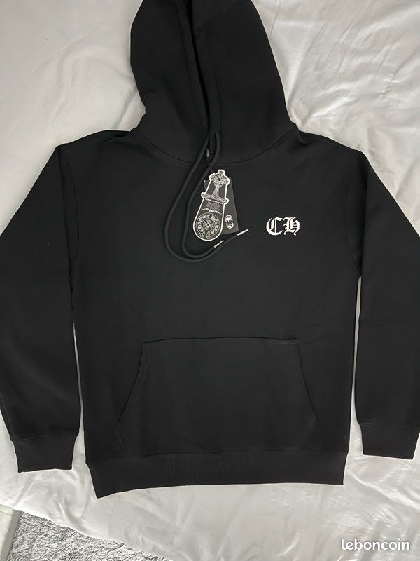 NEW Chrome Hearts Black Allover Plus Print Horseshoe Logo Sweatpants L AUTHENTIC