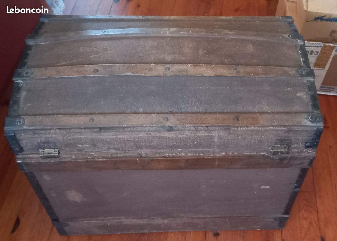 Malle coffre ancien vintage (image 9)