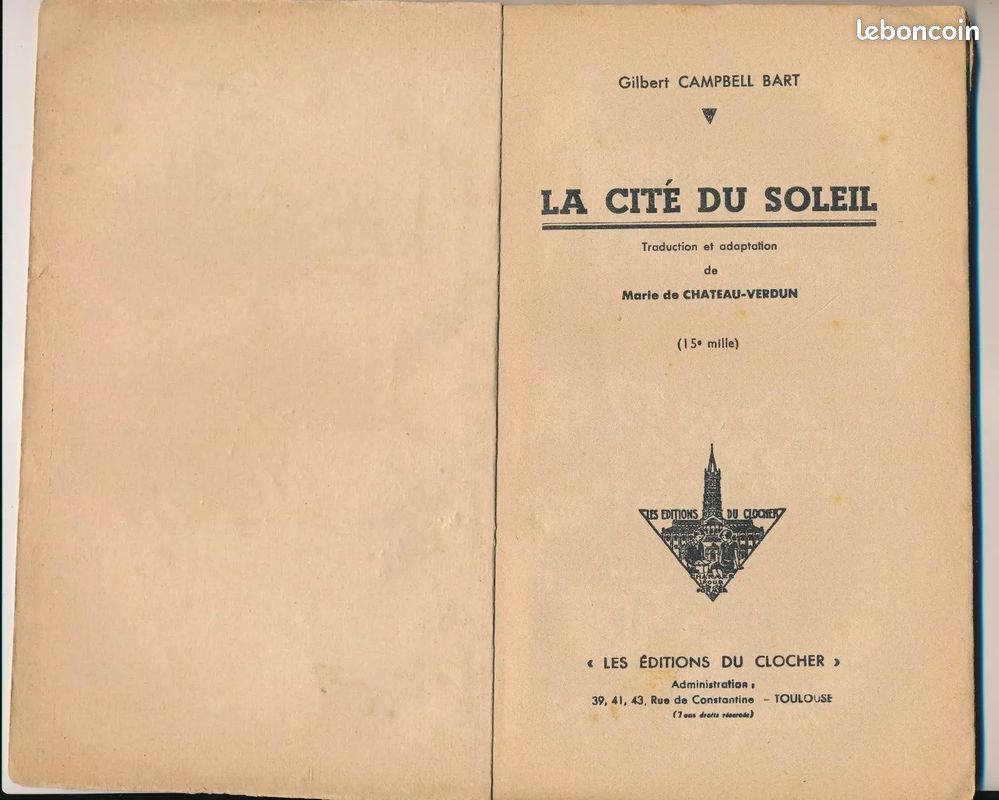 Livre LA CITE SOLEIL Éd. Du Clocher Collection Pour la Jeunesse n°12 (image 2)