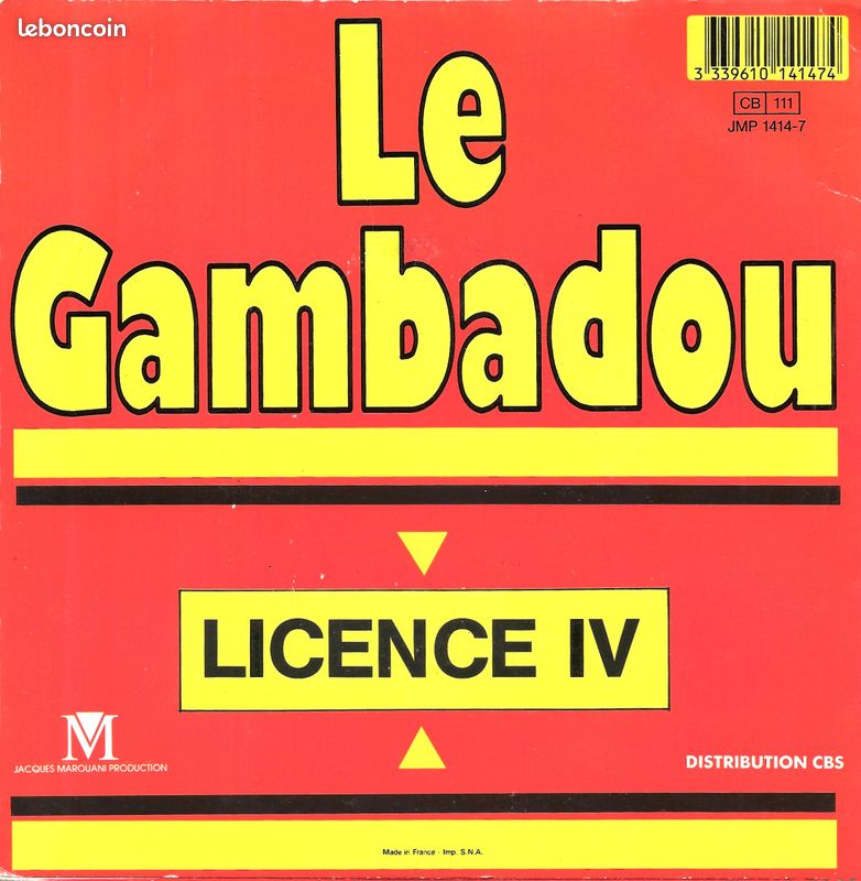 Licence IV : Le Gambadou (vocal & instrumental) [Vinyle 45 tours 7"] 1985 (image 2)