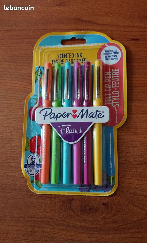 Pack de 6 Feutres d'écriture parfumés Paper Mate Flair - NEUF (image 1)