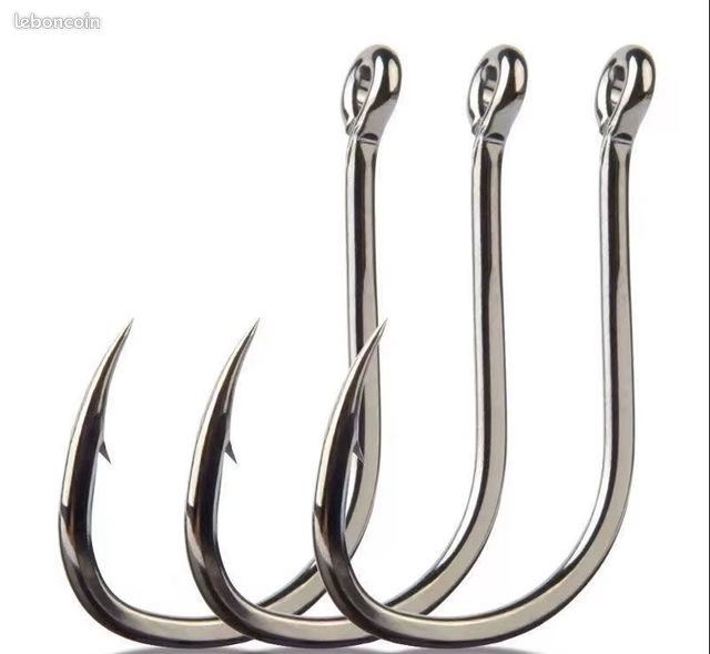 Lot De 500 Hameçons De Pêche Gerry's Tackle 6X - Taille 7/0, Nickelés, Yeux Ouverts Siwash