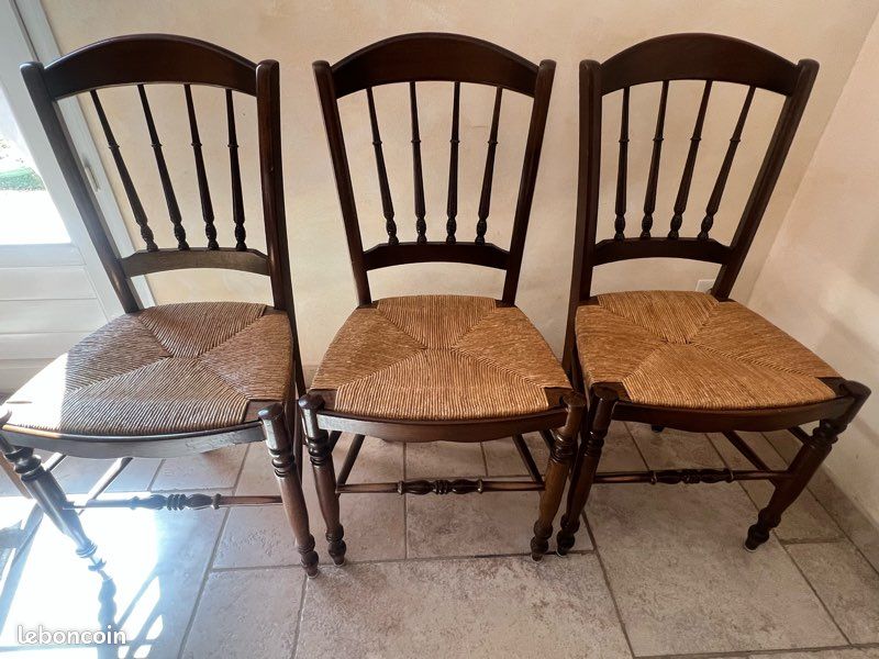 Chaises bois et paille (image 4)