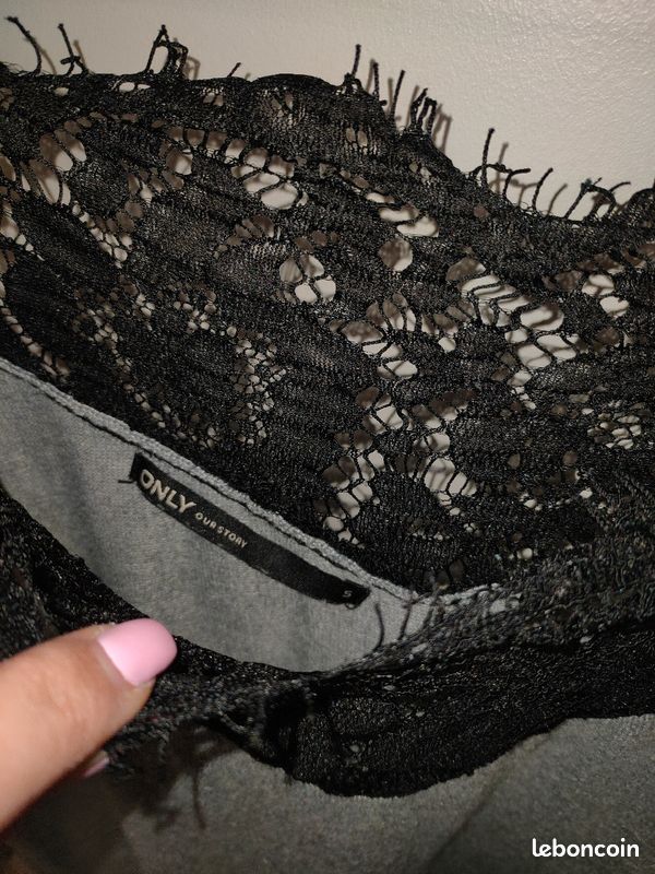 Robe-Pull Grise / Sweaterdress - dentelles noires noires - S / 36 - Only Store (Zalando) (image 3)