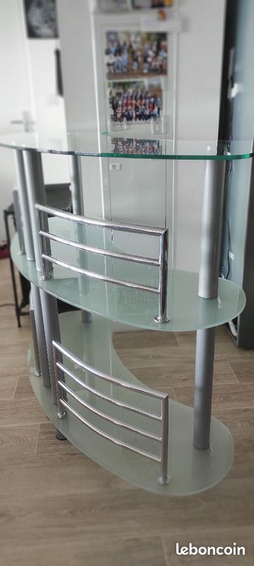 Bar en verre trempé et acier (image 2)