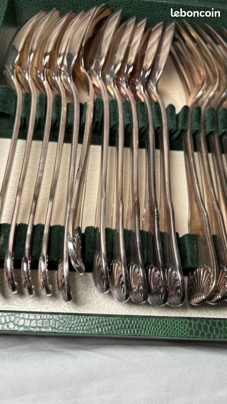 Ravinet 12 Couverts De Table En Argent Massif Poincon Minerve Art Deco