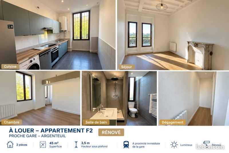 Appartement 2 pièces 50 m² · à Argenteuil · 50 m² · 1 190 €/mois