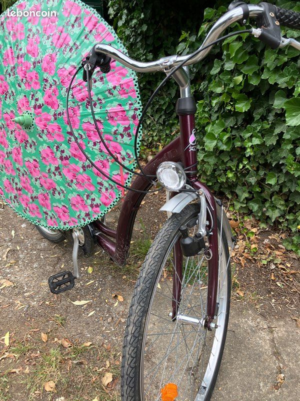 Vélo de ville femme bordeaux (Belladone) (image 4)