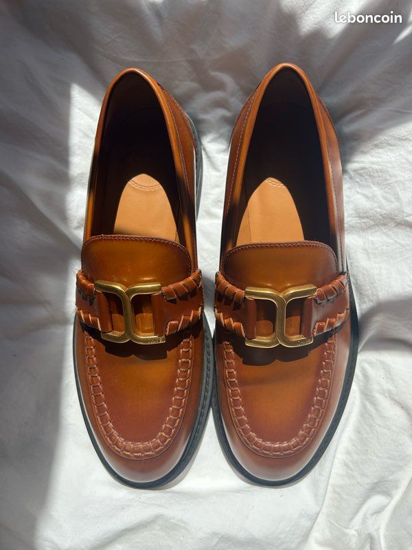 Mocassins Chloé Marcie cognac neuves Chaussures