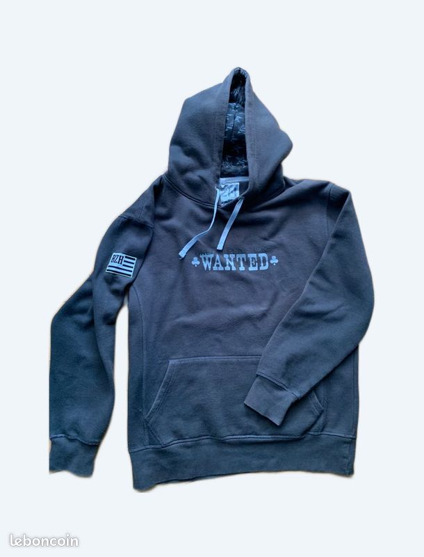 Sweat à capuche marron foncé BZH taille M (image 1)