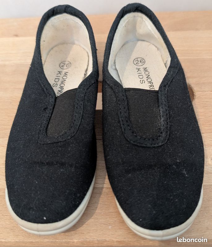 Ballerines en toile pour fille, Monoprix Kids, noir, taille 26, en