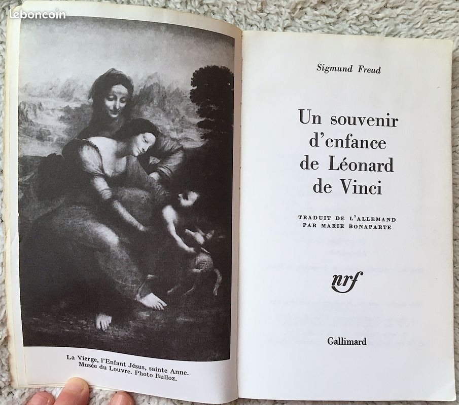 "Un souvenir d'enfance de Léonard de Vinci" de Sigmund Freud - Éditions Gallimard 1977 - Broché - Livre de poche (image 8)