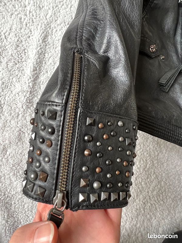 Perfecto cuir Harley Davidson femme taille S veste cloutées NEUVE (image 5)