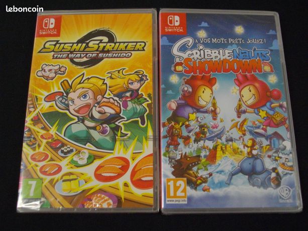 NEUF Lot Jeux Nintendo Switch SUSHI STRIKER et SCRIBBLE NAUTS - Main Image
