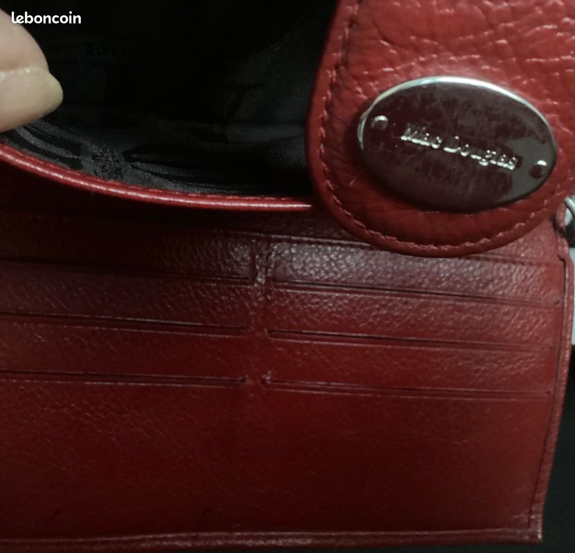 Portefeuille à Chéquier Mac Douglas - Cuir Bleu, Deux Volets, Occasion Femme