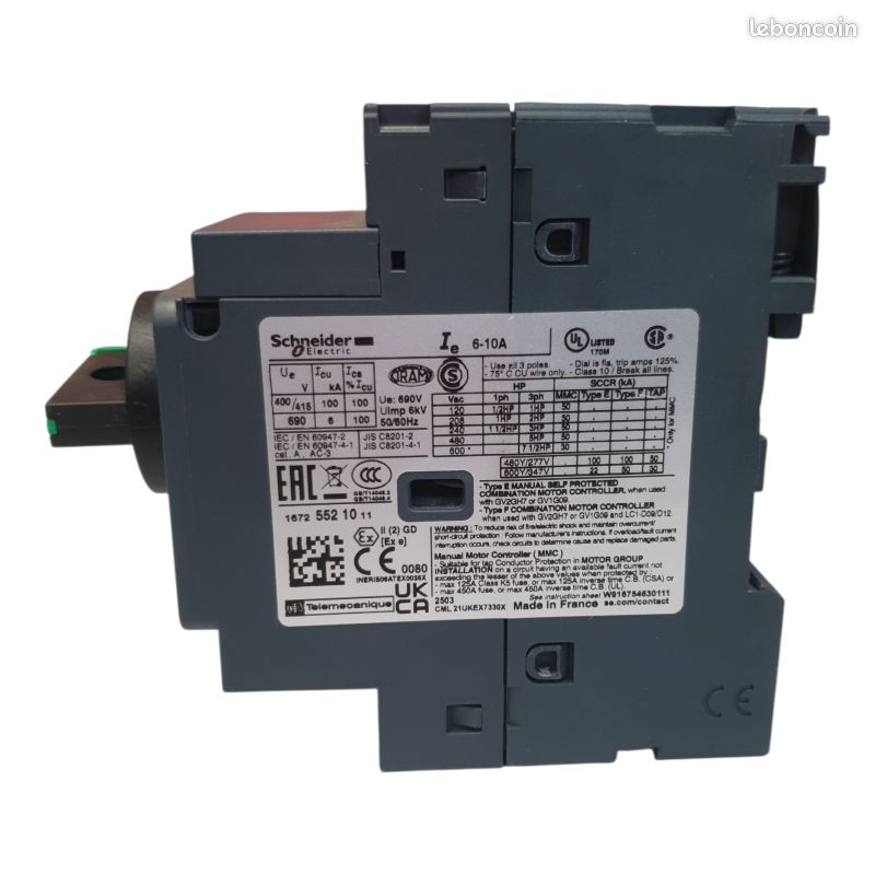 SCHNEIDER ELECTRIC GV2P14 Disjoncteur moteur 6-10A 3P (image 2)