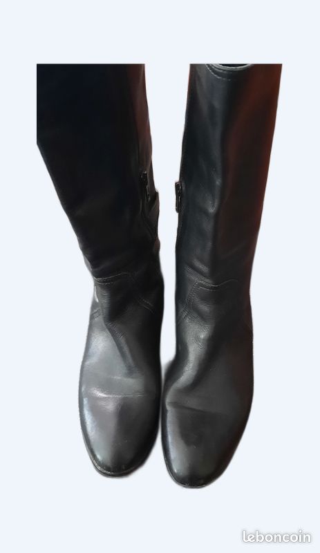 Bottes cavalières cuir souple couleur marron taille 371/2 impecable (image 6)
