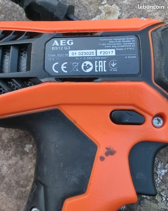 Perceuse visseuse AEG + batteries + chargeur (image 3)