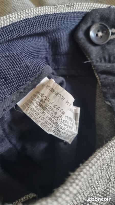 Pantalon Habillé Zara Garçon Taille 8 - Laine Gris, Slim Avec Pli Central, Occasion Bon État