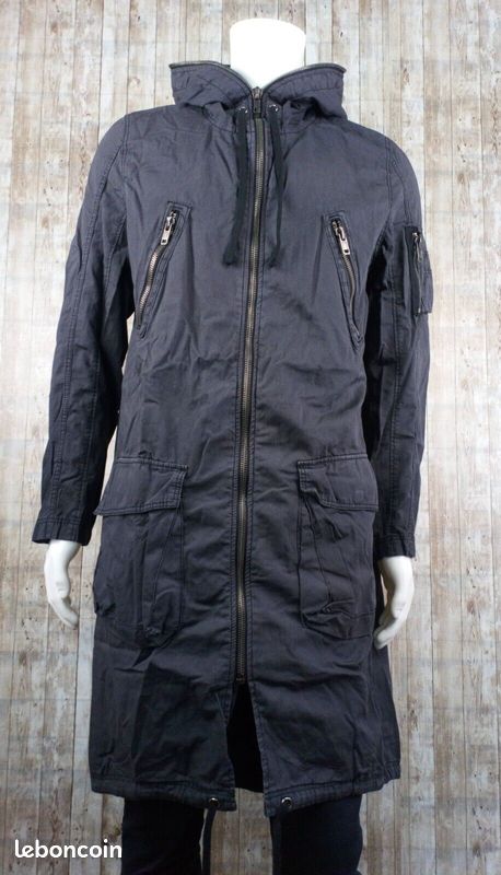 Veste H&M Divided Homme - Taille M/42 - Kaki Capuche - Style College - Occasion Très Bon État