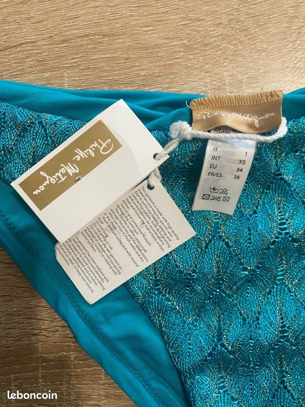 Bas de maillot bleu taille S neuf étiquette Philippe matignon (image 3)