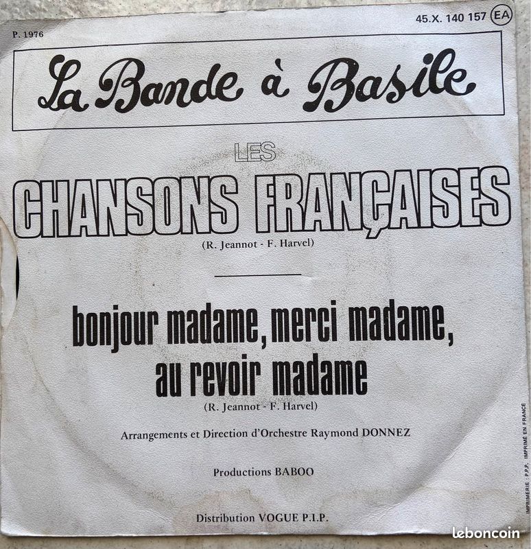 Disque vynil 45 tours La bande à Basile (image 2)