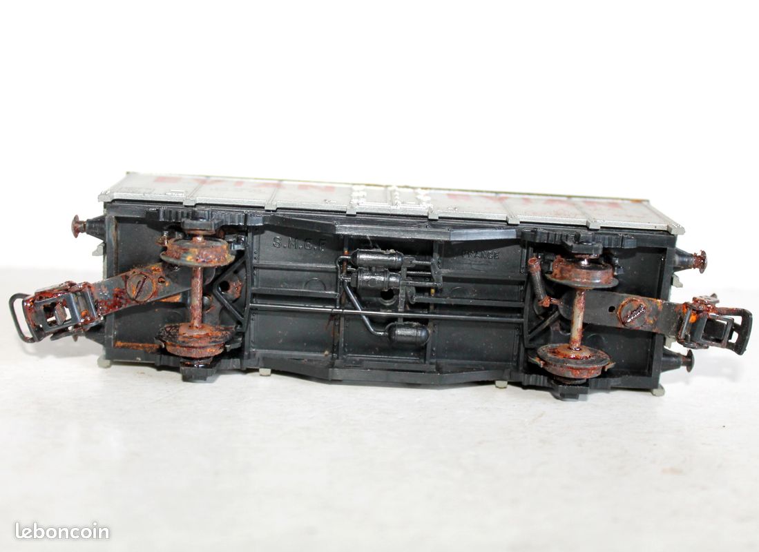 RARE! SMCF HO N°107 WAGON TREMIE TRANSPORT DE MINERAI  STEMI  SNCF