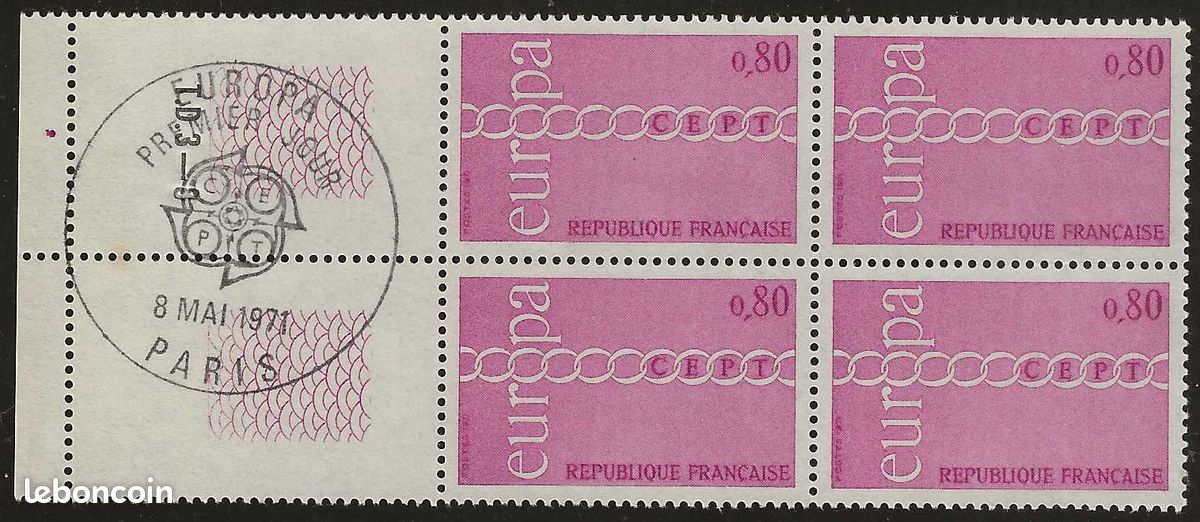 Timbre France Bloc x4 1677 neuf sc TTB - Bord daté Premier jour 8 Mai ...