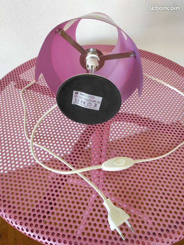 🦉 lampe hibou rose violet 💡 (image 4)