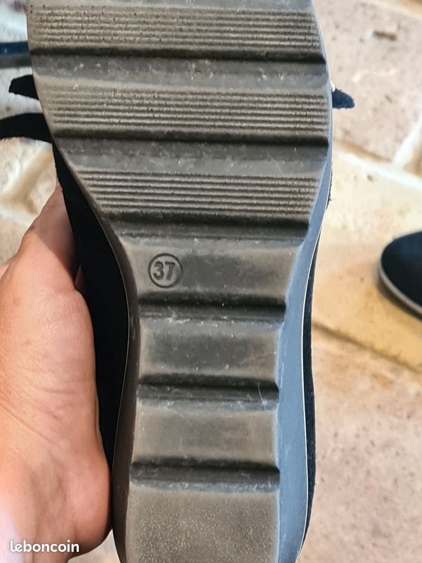 Mocassins Femme Damart En Cuir Vernis Noir Et Daim - Pointure 37 - Occasion Très Bon état