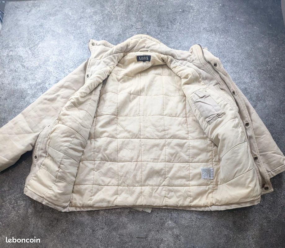 Veste L.O.G.G. H&M workwear vintage beige S – Field Jacket matelassée utility (image 3)