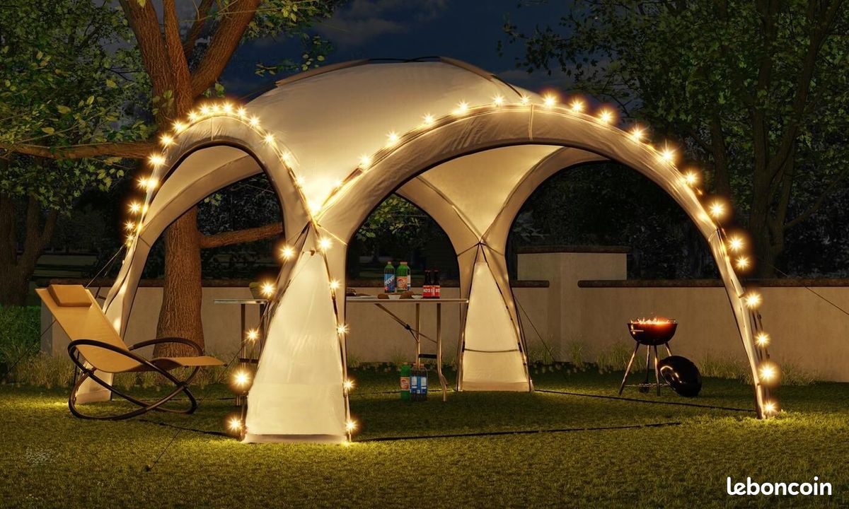 Tonnelle de jardin 3.5x3.5m avec éclairage LED et capteur solaire. Tente de fête, Pavillon de Jardin, Chapiteau - Neuf – Livraison comprise ⭐ ⭐ ⭐ (image 1)