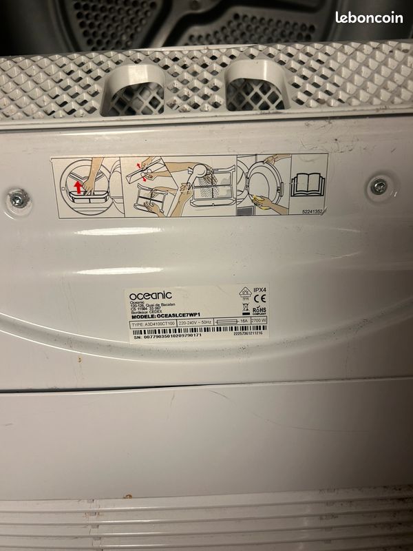 URGENT A RÉCUPÉRER AVANT LUNDI MIDI Seche linge oceanic oceaslce7wP1 (image 3)