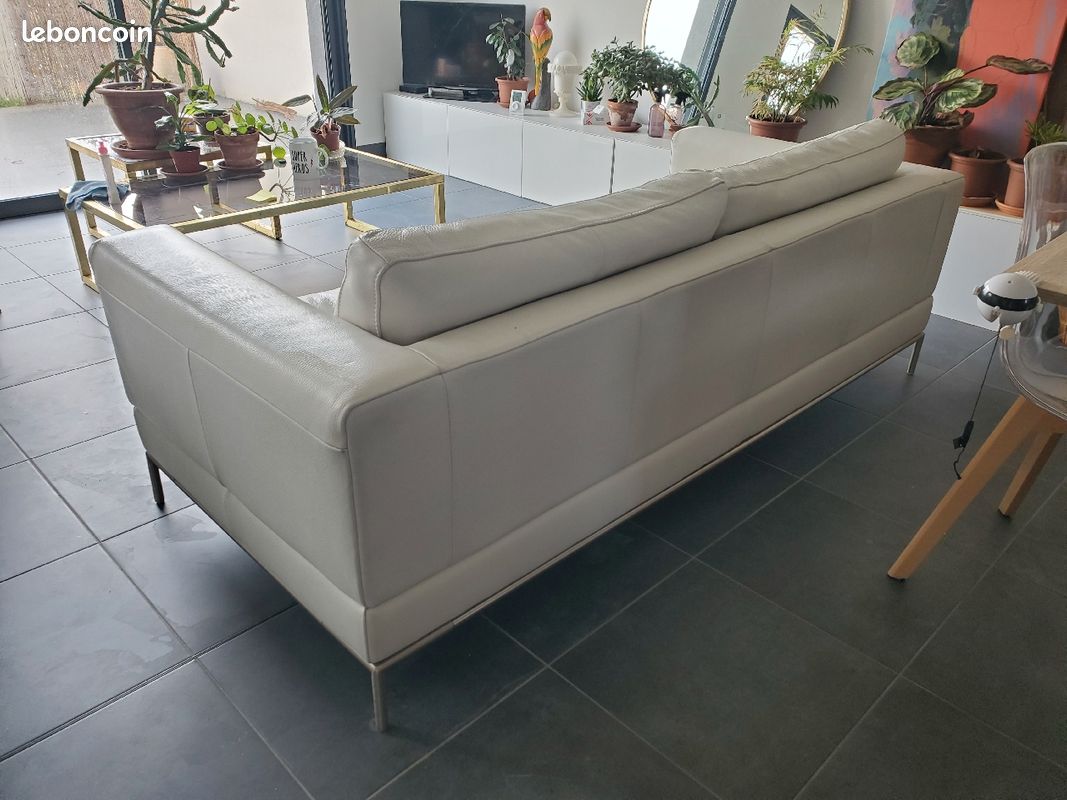 Canapé cuir ikea blanc 3 places (image 4)