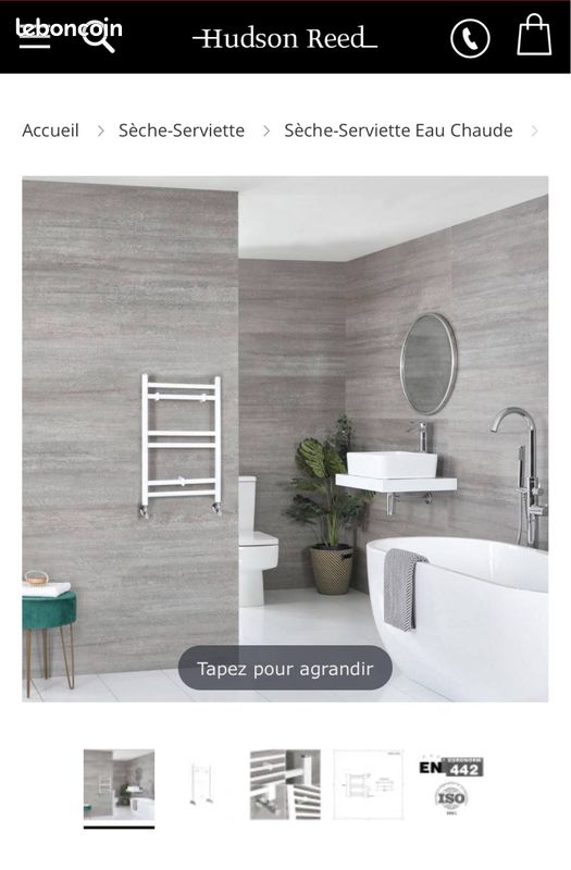 Sèche serviettes plat blanc - 60x40 cm - Hudson reed (image 2)