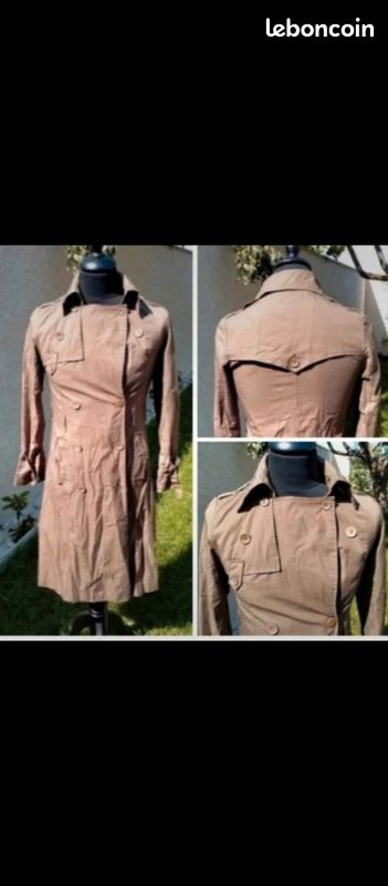 Manteau trench kaki marron neuf vintage (image 4)