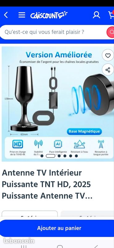 Antenne TV IntéRieur Puissante, Nouveau pour 2025 Antenne TNT IntéRieur Puissante, CâBle Coaxial De 5m, RéCeption Longue Distance 500km, 360 DegréS sans Angle Mort(3