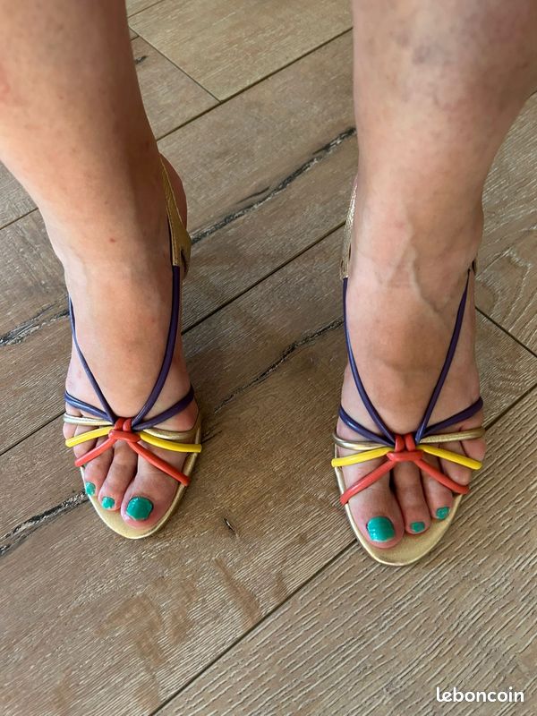 Sandales à Talons San Marina Femme Taille 36 - Cuir Multicolore Style Marin - Élégance