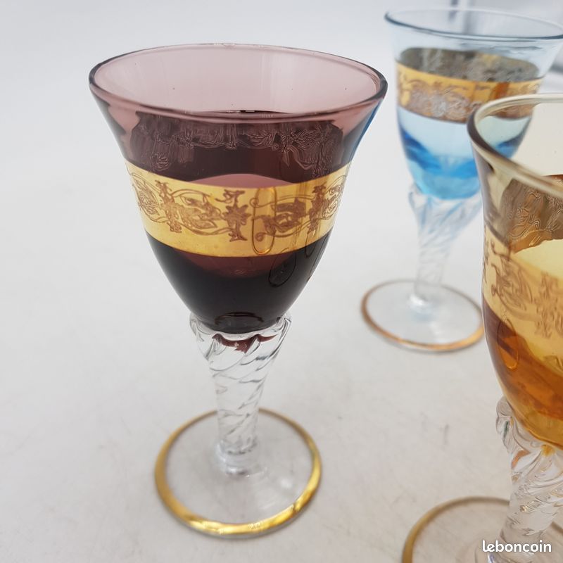 Lot de 7 verres vintage Bulles - Style Arcoroc / Années 70